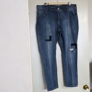 Lane Bryant patch skinny jeans